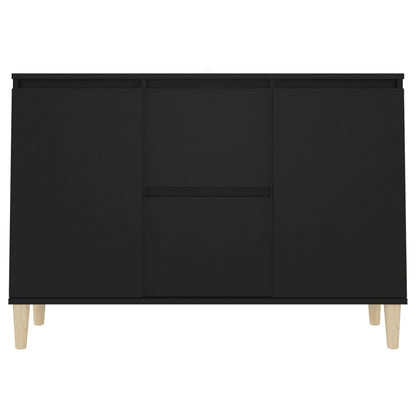 Aparador Eucali com 2 Gavetas e 2 Portas de 103 cm - Preto - Design Nórdico