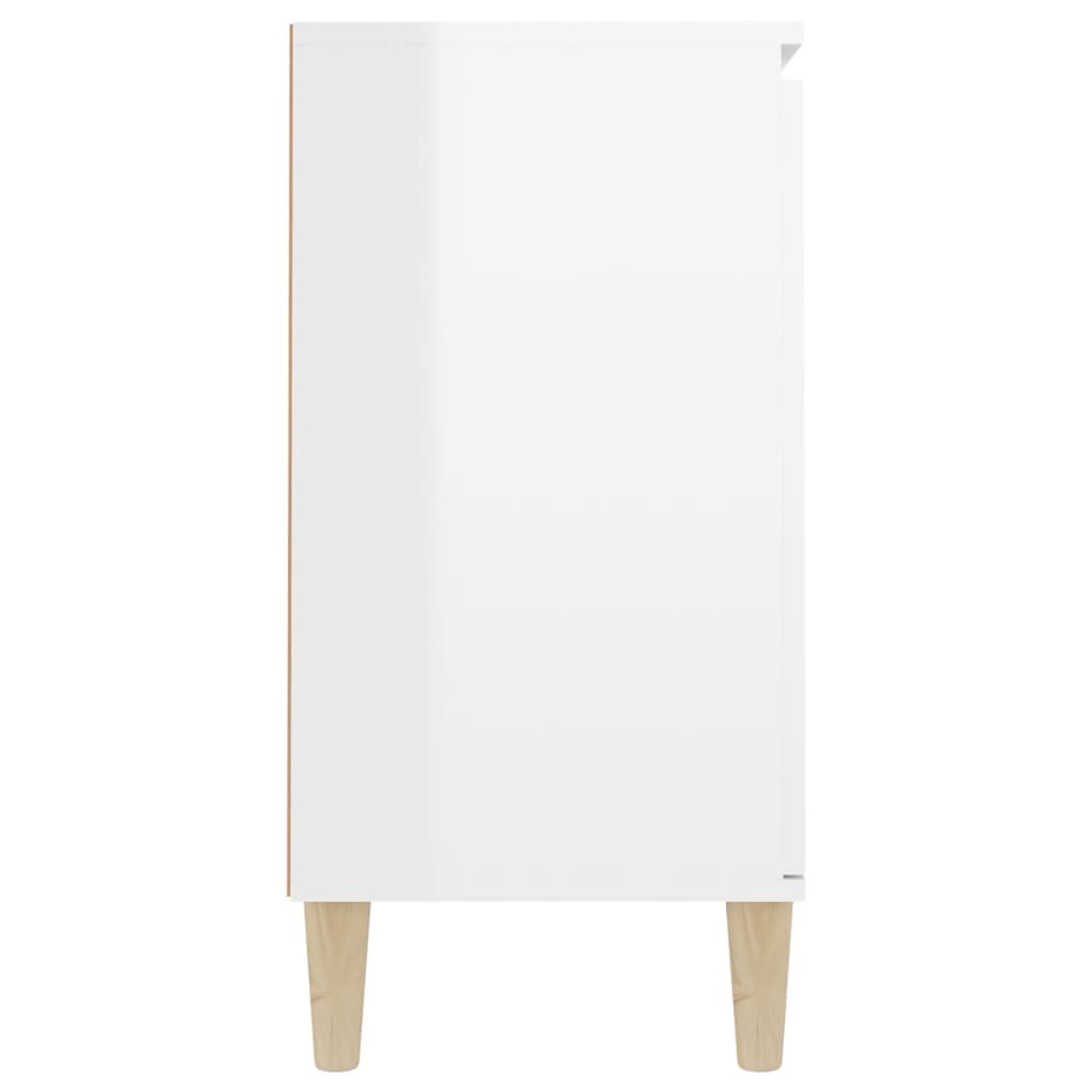 Aparador Eucali com 2 Gavetas e 2 Portas de 103 cm - Branco Brilhante - Design Nórdico