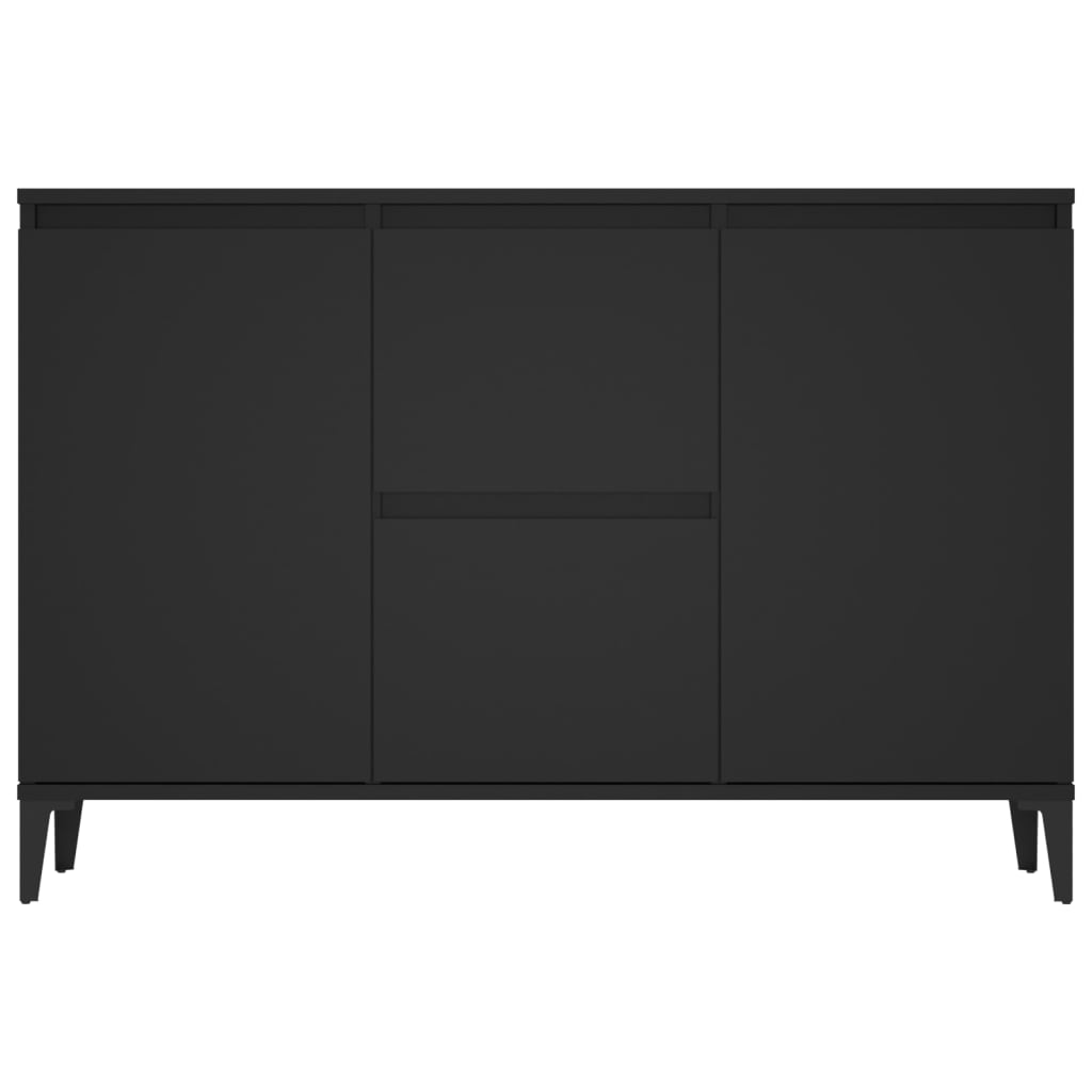 Aparador Ayla - Cor Preto - Com 2 Gavetas e 2 Portas - 104x35x70 cm- Design Moderno