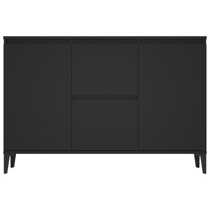 Aparador Ayla - Cor Preto - Com 2 Gavetas e 2 Portas - 104x35x70 cm- Design Moderno