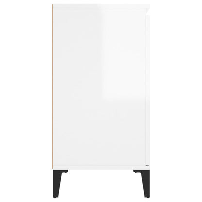 Aparador Ayla - Cor Branco Brilhante - Com 2 Gavetas e 2 Portas - 104x35x70 cm- Design Moderno