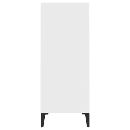 Aparador Yang - Cor Branco - Com 4 Prateleiras - 57x35x90 cm - Em Contraplacado e Pernas em Ferro  - Design Minimalista