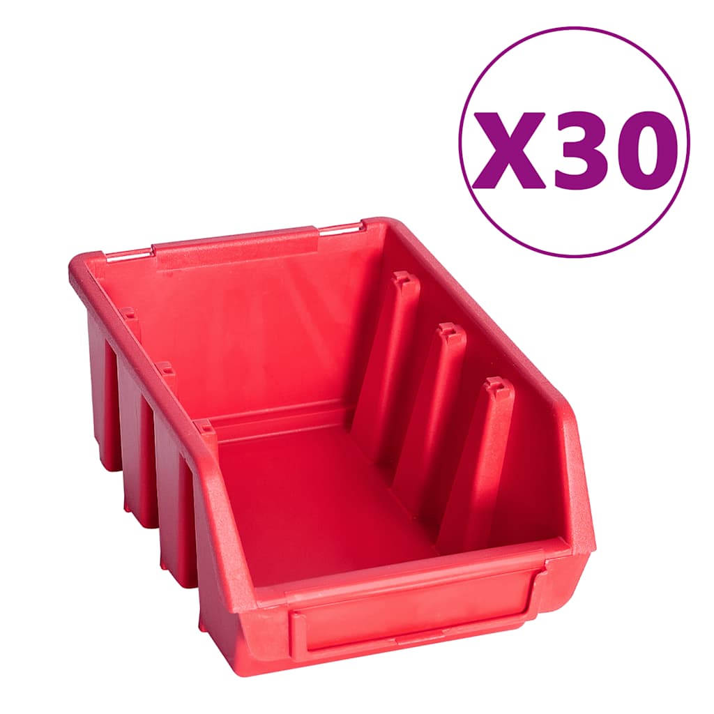 136 pcs kit caixas arrumação c/ painéis parede vermelho e preto