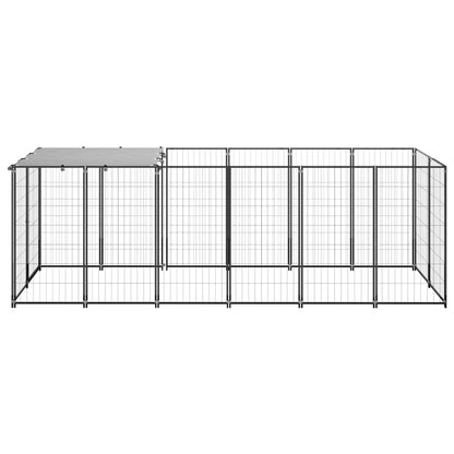 Canil para cães 330x110x110 cm aço preto