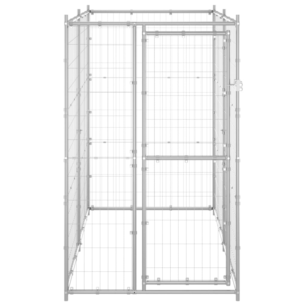 Canil de exterior 110x220x180 cm aço galvanizado