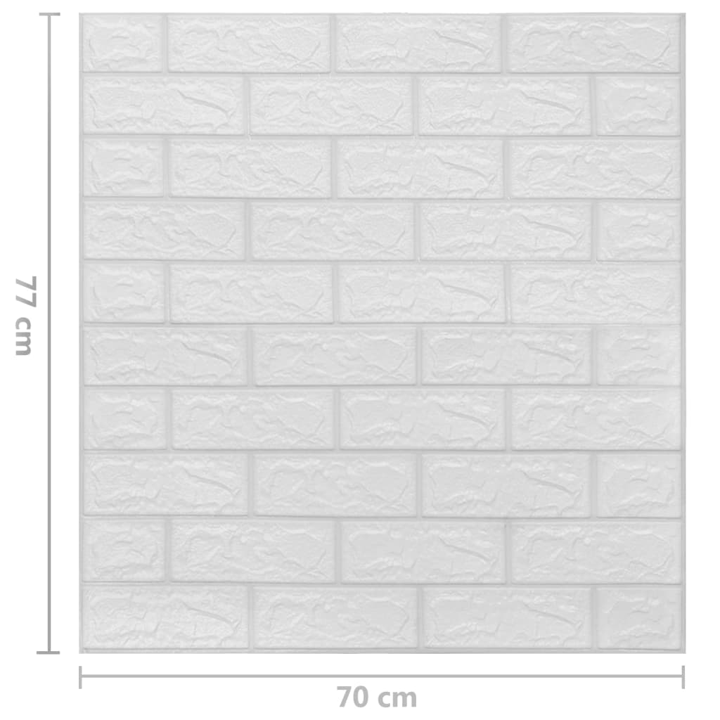 Papel de parede 3D autoadesivo tijolos 20 pcs branco