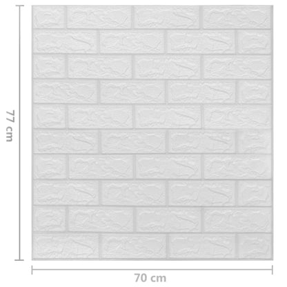 Papel de parede 3D autoadesivo tijolos 20 pcs branco