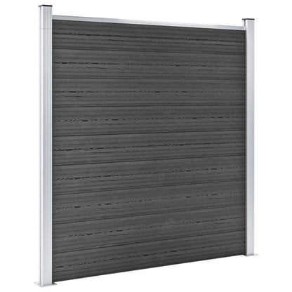 Conjunto de painel de vedação WPC 619x(105-186) cm preto