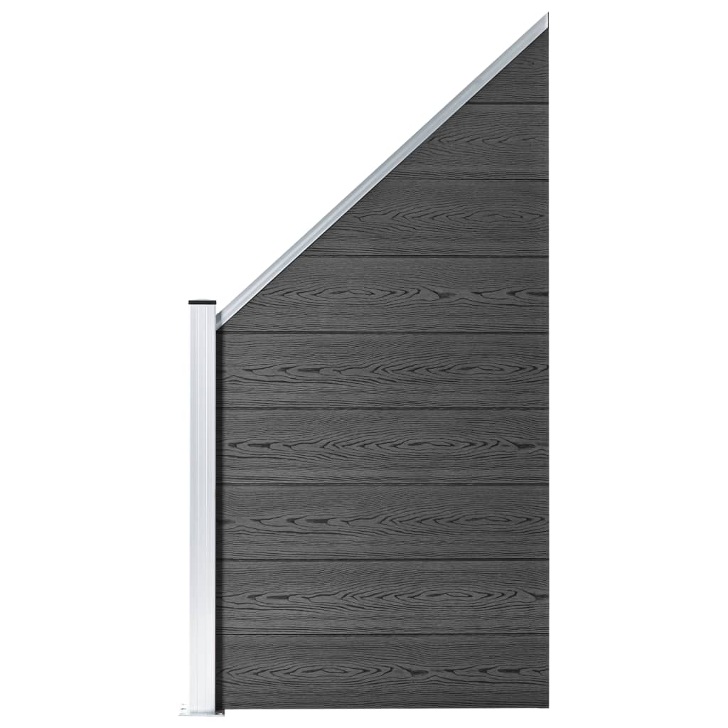 Conjunto de painel de vedação WPC 1138x(105-186) cm preto