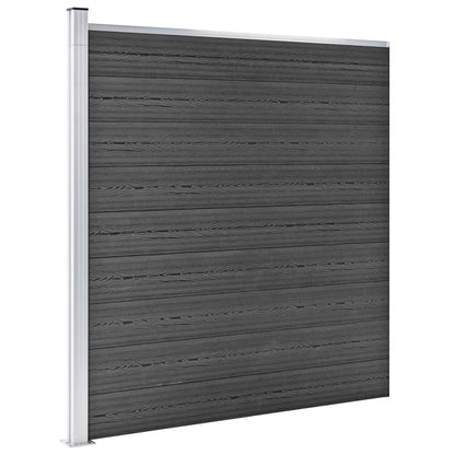 Conjunto de painel de vedação WPC 1138x(105-186) cm preto