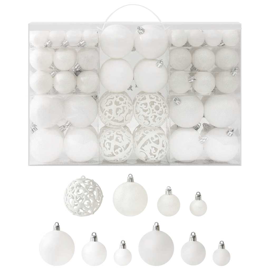 Conjunto de bolas de natal 100 pcs branco