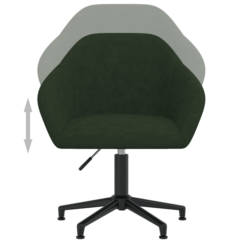 Cadeiras de jantar giratorias 2 pcs veludo verde-escuro