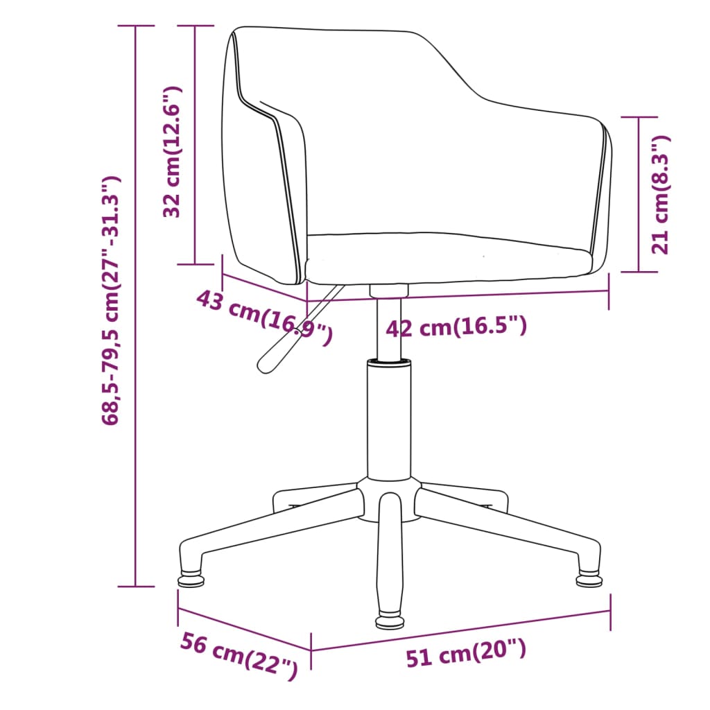 Cadeiras de jantar giratórias 2 pcs veludo cinzento-escuro