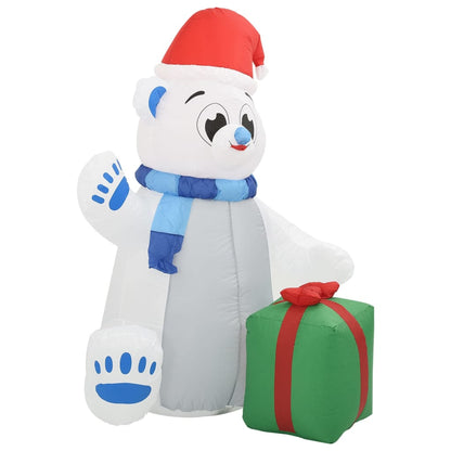 Urso polar insuflável de Natal LED interior/exterior 1,8 m