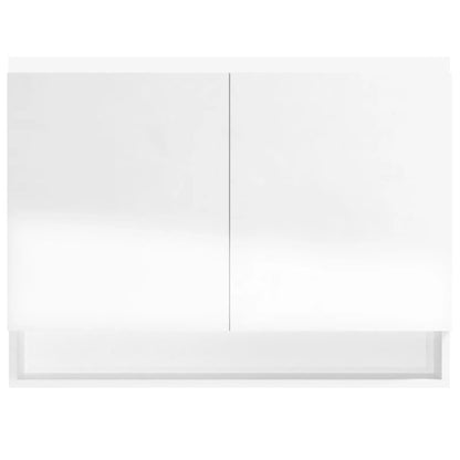 Armário espelhado p/ casa banho 80x15x60cm MDF branco brilhante