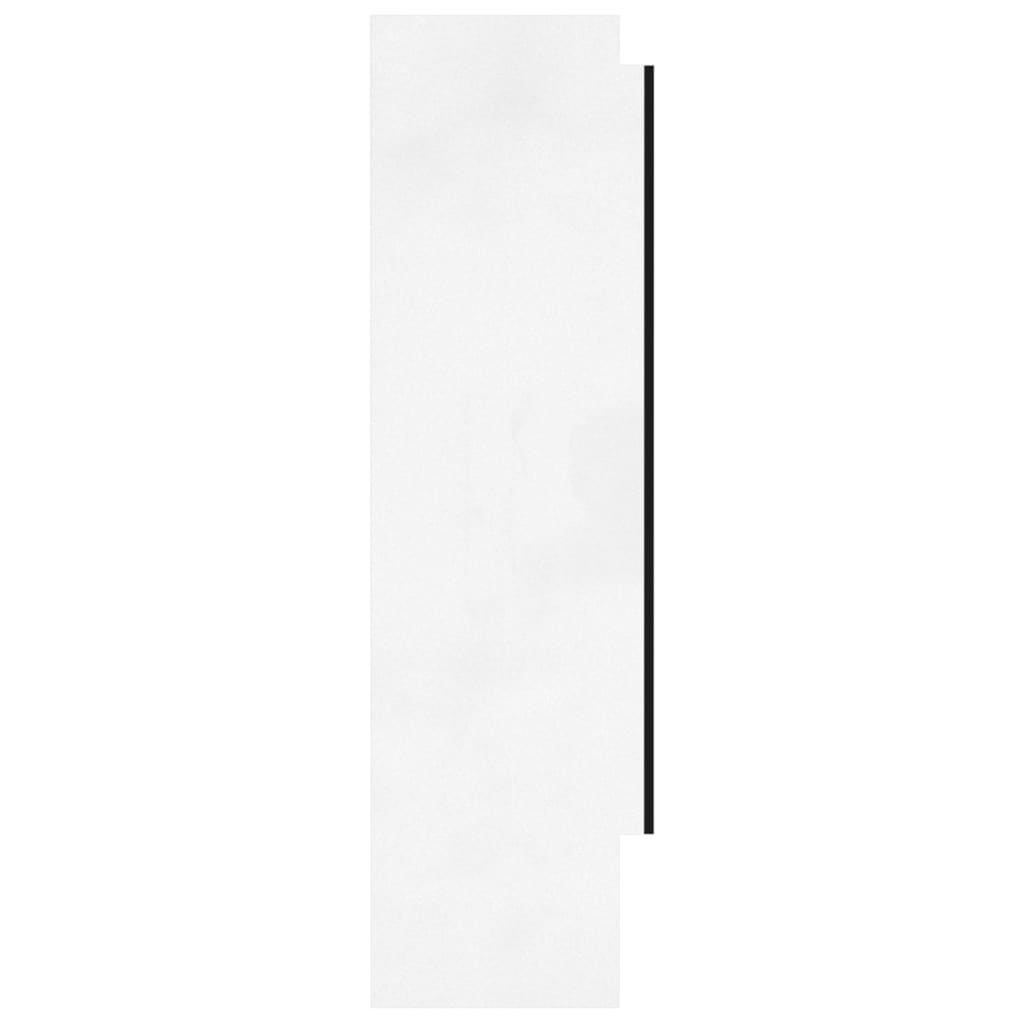 Armário espelhado p/ casa banho 80x15x60cm MDF branco brilhante