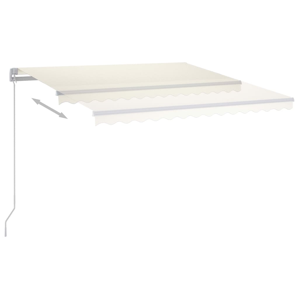 Toldo retrátil manual com LED 300x250 cm cor creme