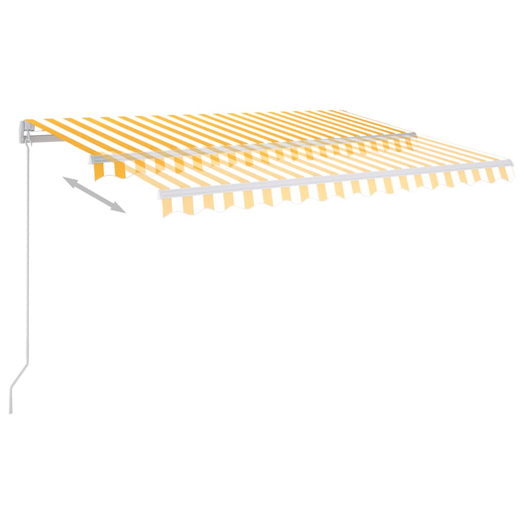 Toldo retrátil manual com LED 300x250 cm amarelo e branco