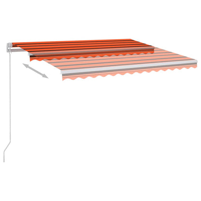 Toldo retrátil manual com LED 300x250 cm laranja e castanho