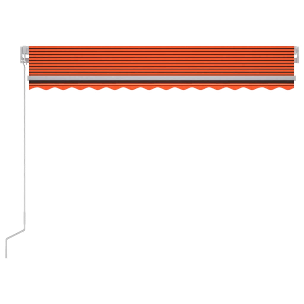 Toldo retrátil manual com LED 300x250 cm laranja e castanho