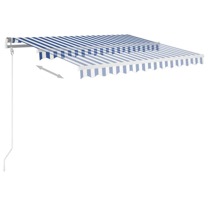 Toldo retrátil automático 300x250 cm azul e branco