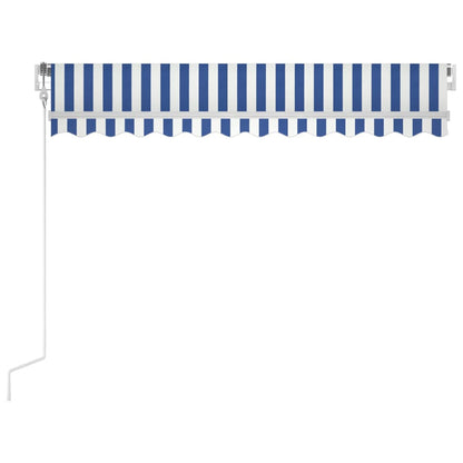 Toldo retrátil automático 300x250 cm azul e branco