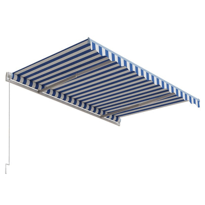 Toldo retrátil automático 300x250 cm azul e branco