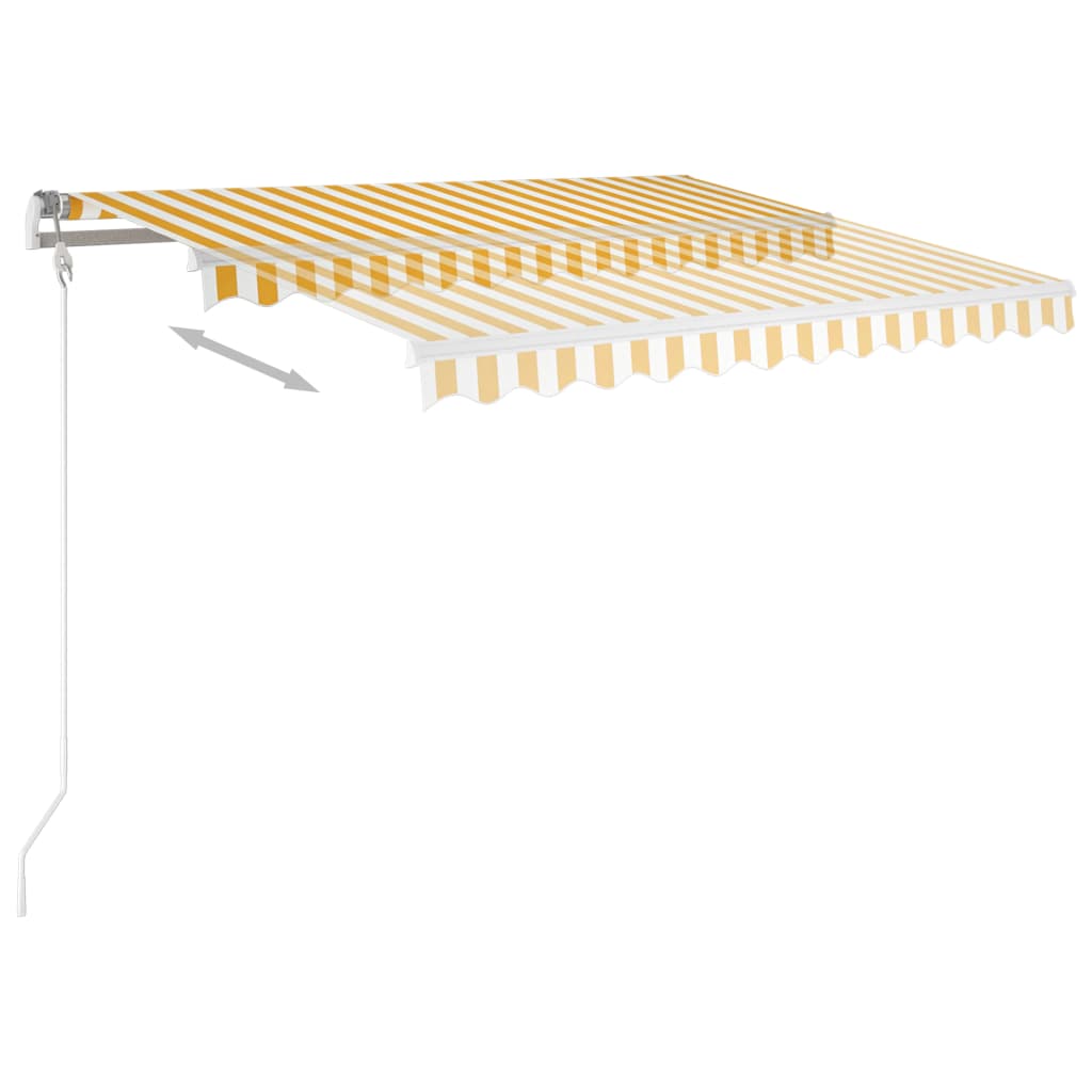 Toldo retrátil automático 300x250 cm amarelo e branco