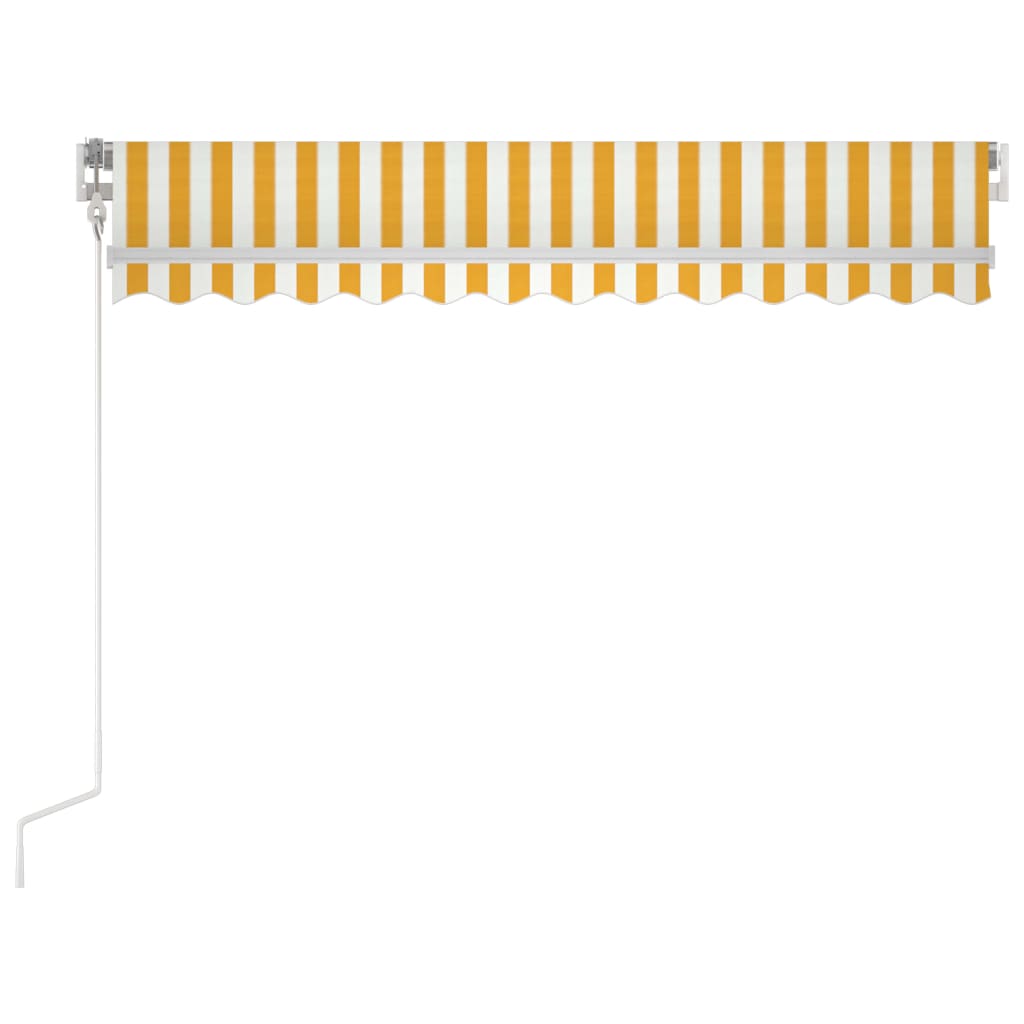 Toldo retrátil automático 300x250 cm amarelo e branco