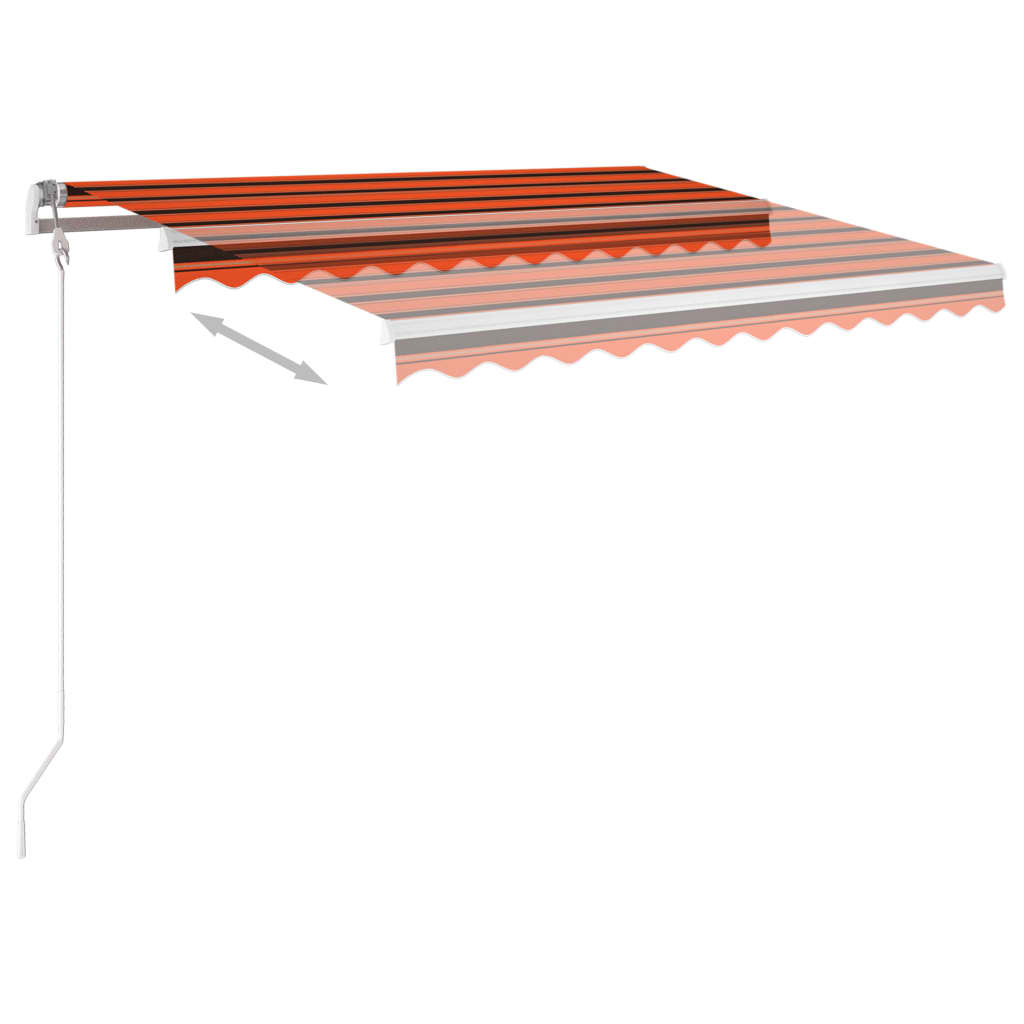 Toldo retrátil automático 300x250 cm laranja e castanho