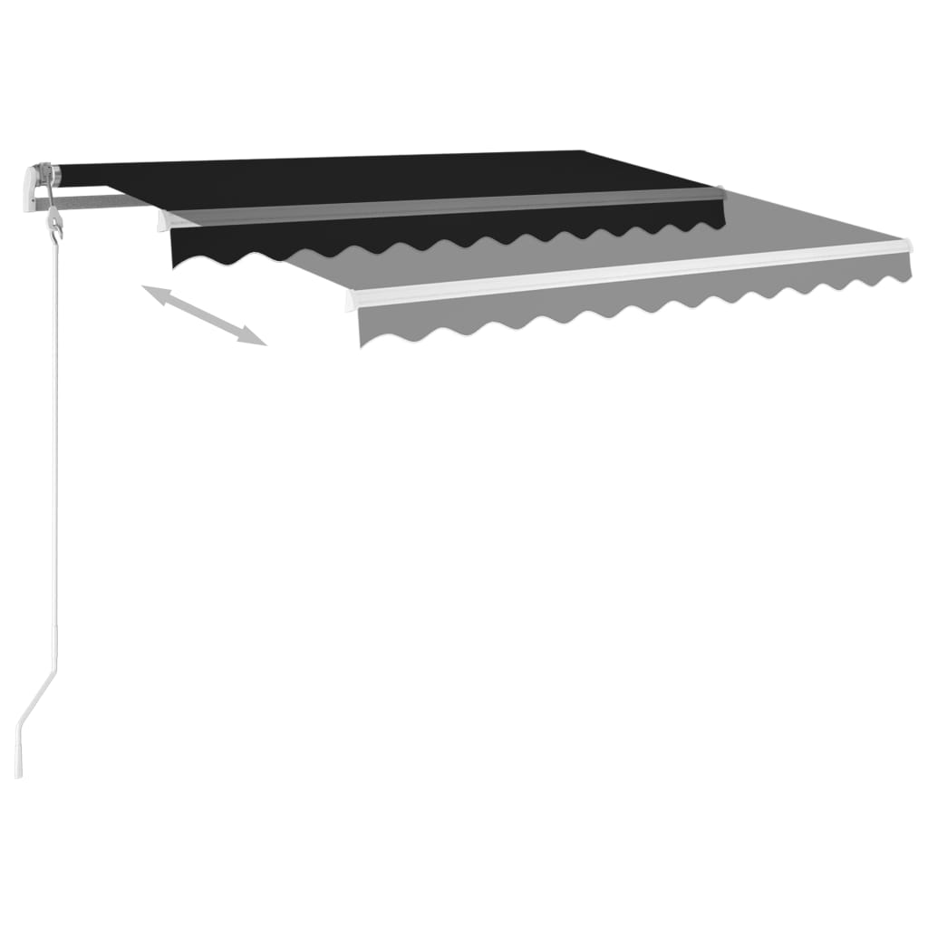 Toldo automático com LED e sensor de vento 300x250 cm antracite