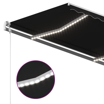 Toldo automático com LED e sensor de vento 300x250 cm antracite