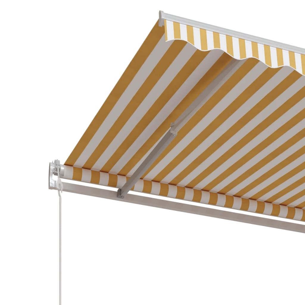 Toldo retrátil automático 350x250 cm amarelo e branco