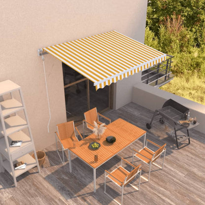 Toldo retrátil automático 350x250 cm amarelo e branco