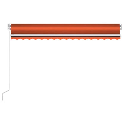 Toldo retrátil manual com LED 400x300 cm laranja e castanho