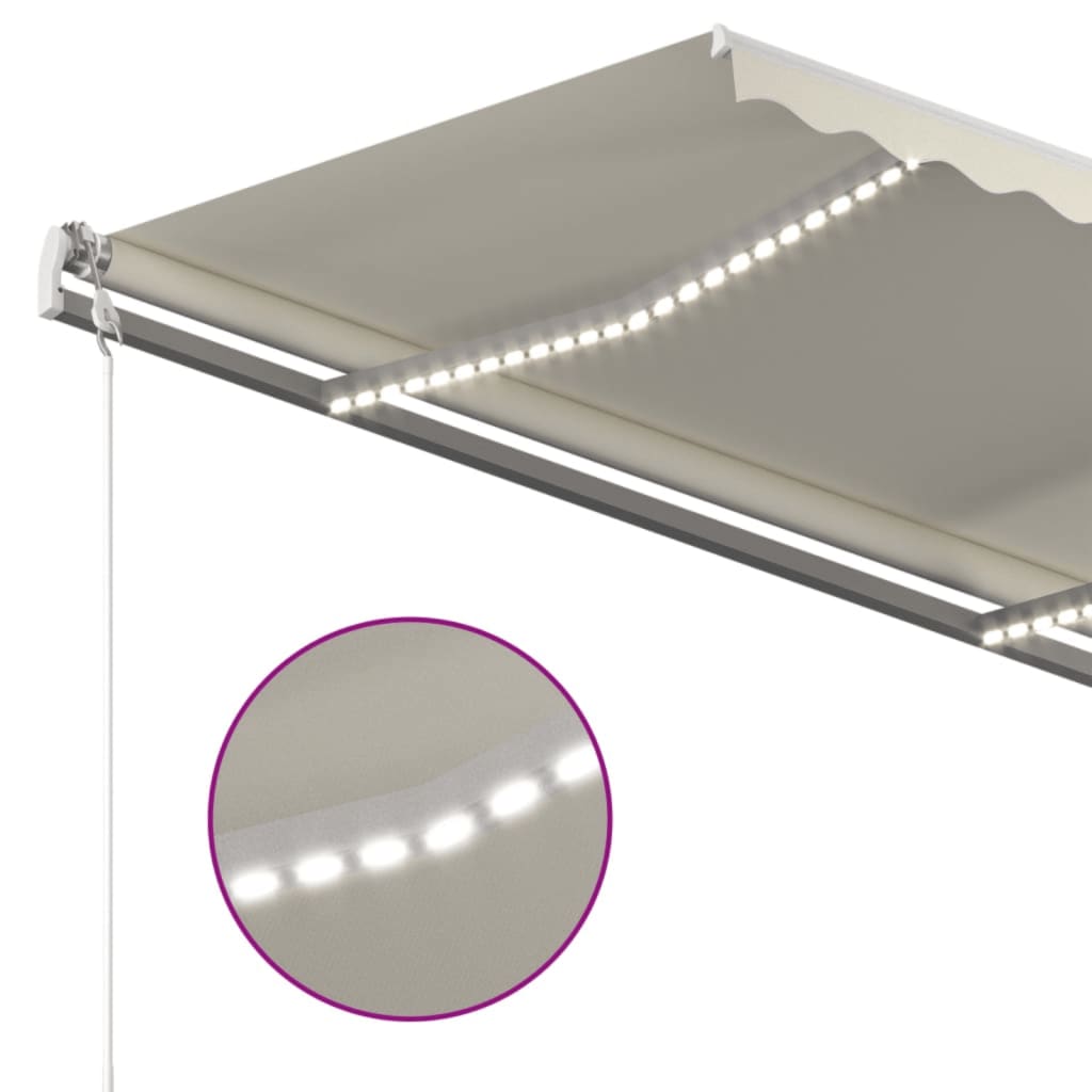 Toldo automático com LED e sensor de vento 400x300 cm cor creme