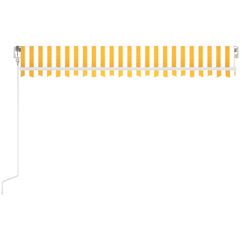 Toldo autom. LED e sensor de vento 400x300 cm amarelo/branco