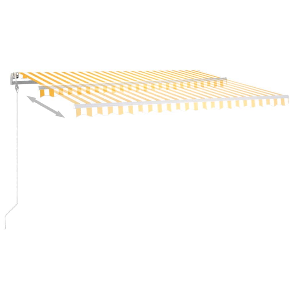 Toldo autom. LED e sensor de vento 400x300 cm amarelo/branco