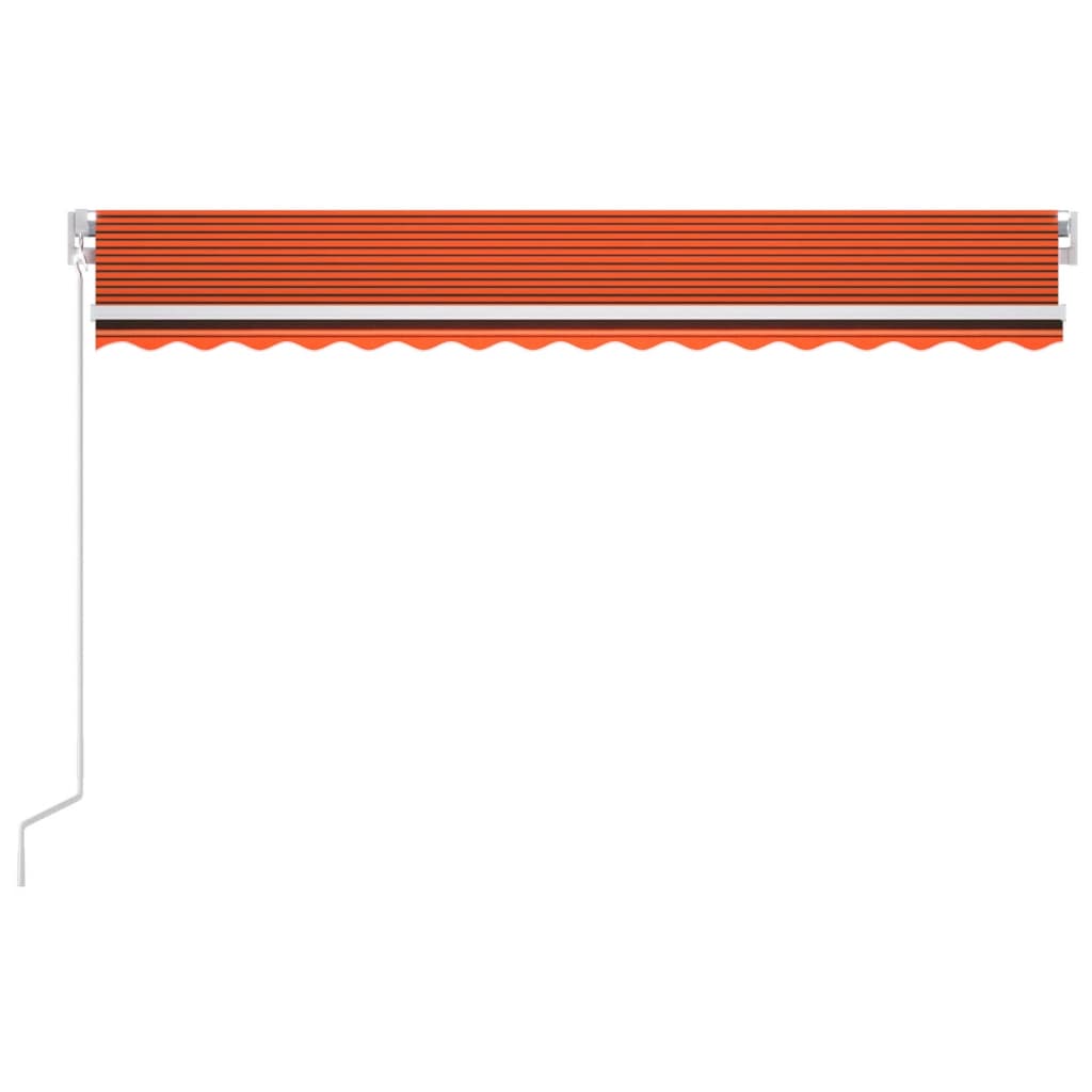 Toldo autom. LED e sensor de vento 400x300 cm laranja/castanho