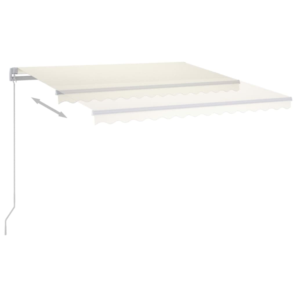 Toldo retrátil manual com LED 450x300 cm cor creme