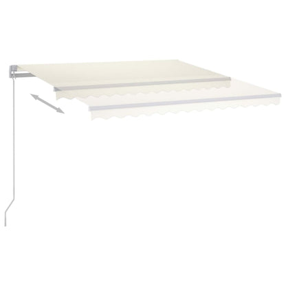 Toldo retrátil manual com LED 450x300 cm cor creme