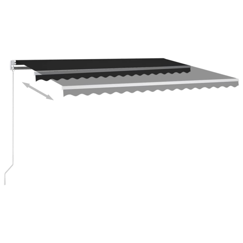 Toldo retrátil manual c/ LED 450x300 cm antracite