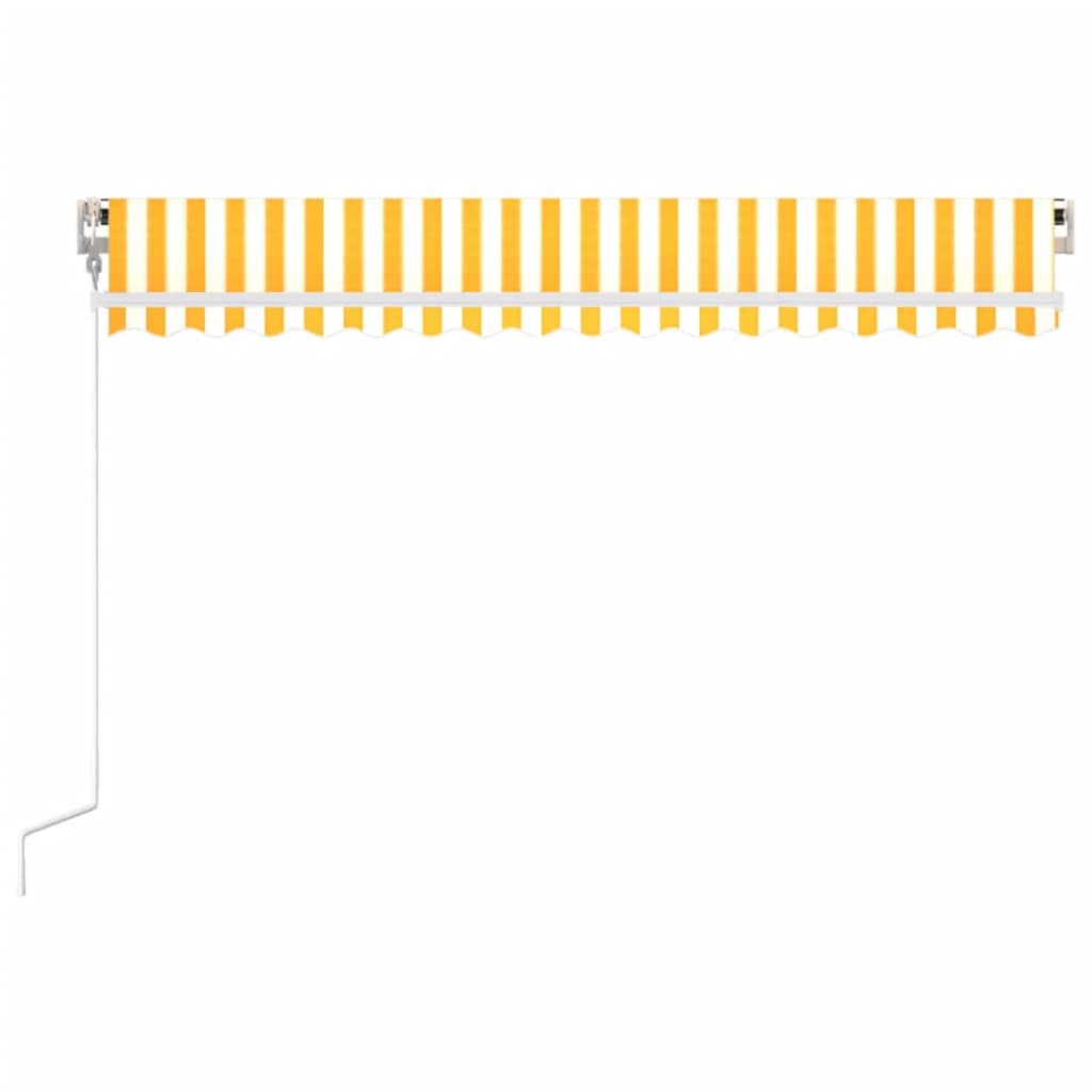 Toldo retrátil automático 450x300 cm amarelo e branco