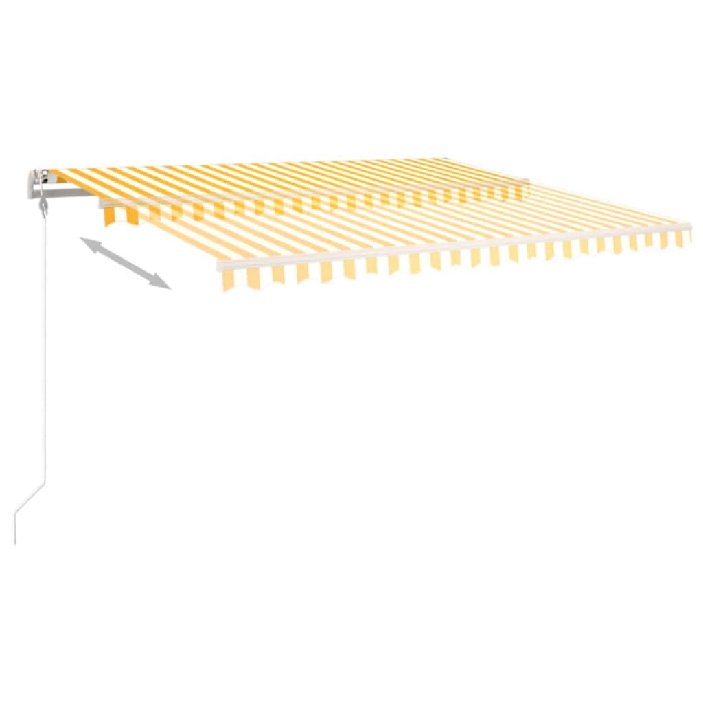 Toldo retrátil automático 450x300 cm amarelo e branco