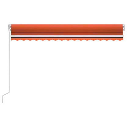 Toldo autom. LED e sensor de vento 450x300 cm laranja/castanho