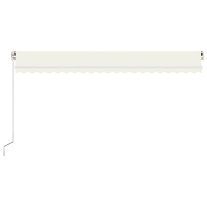 Toldo retrátil manual com LED 500x300 cm cor creme