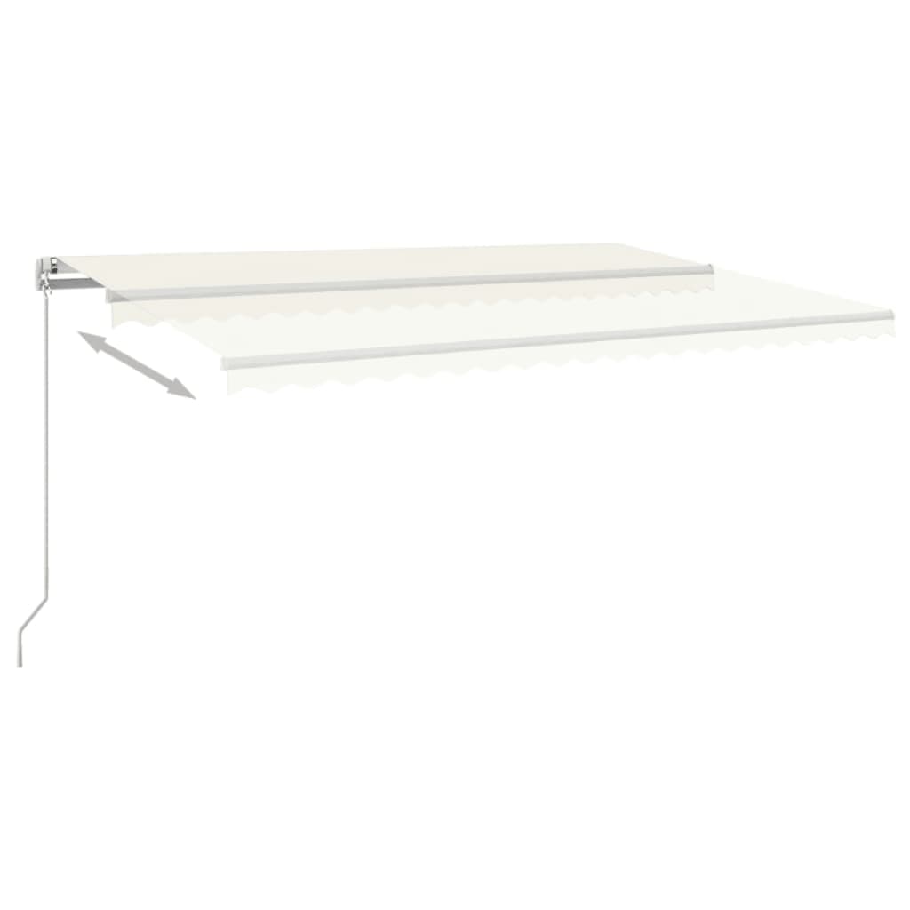 Toldo retrátil manual com LED 500x300 cm cor creme