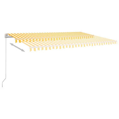 Toldo retrátil manual com LED 500x300 cm amarelo e branco