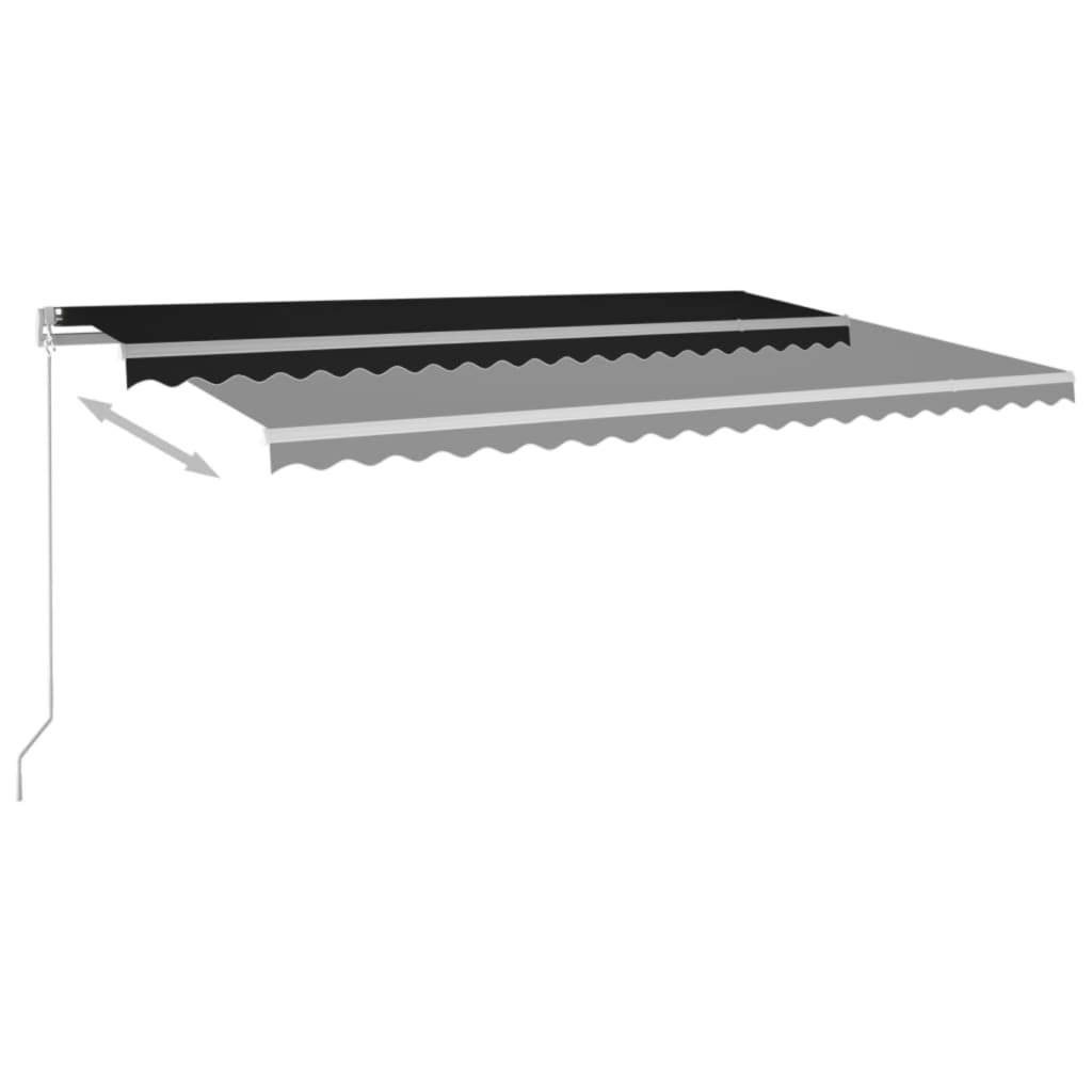 Toldo retrátil manual com LED 500x300 cm antracite