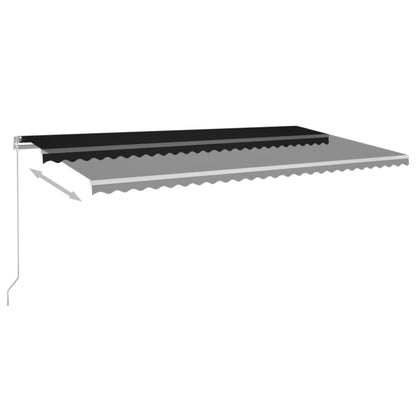 Toldo retrátil manual com LED 600x300 cm antracite